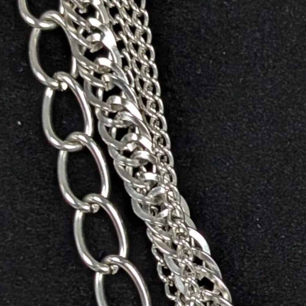 5-Strand Chain & Red Ribbon Necklace - Picture 4 of 6